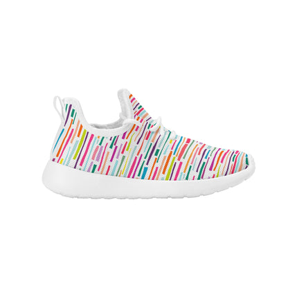 Lines of Color - Kids Mesh Knit Sneakers