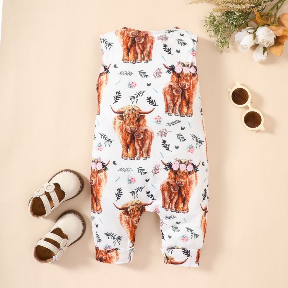Infant/Baby Hyland Print Round Neck Sleeveless Jumpsuit