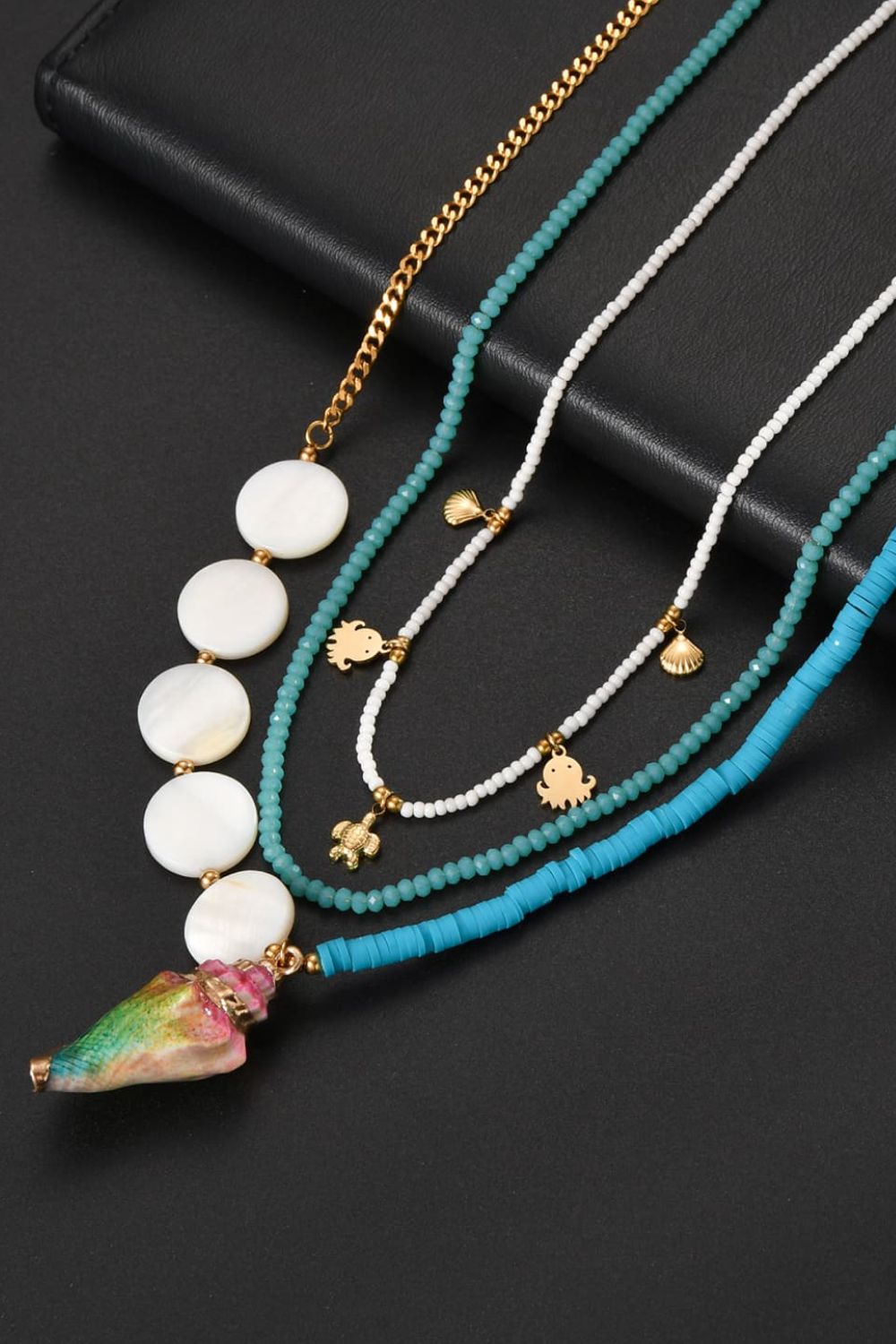 Three-Piece Shell Beaded Necklace Set
