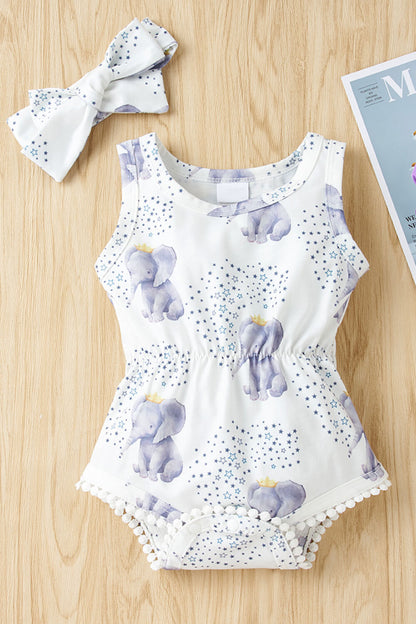 Infant/Baby Elephant Print Bodysuit